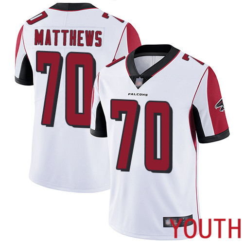 Atlanta Falcons Limited White Youth Jake Matthews Road Jersey NFL Football #70 Vapor Untouchable->youth nfl jersey->Youth Jersey